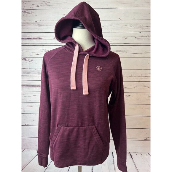 Ariat Tek Cold Series Sweatshirt‎ Hoodie Small Maroon Fleece Pullover Cowgirl - Picture 1 of 10